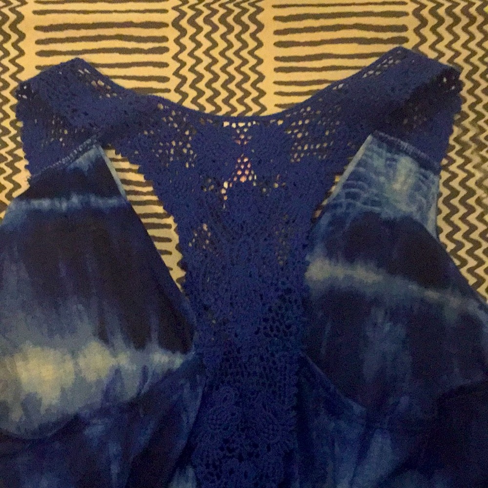 NWOT blue tie dye racerback tank top - Picture 6 of 7